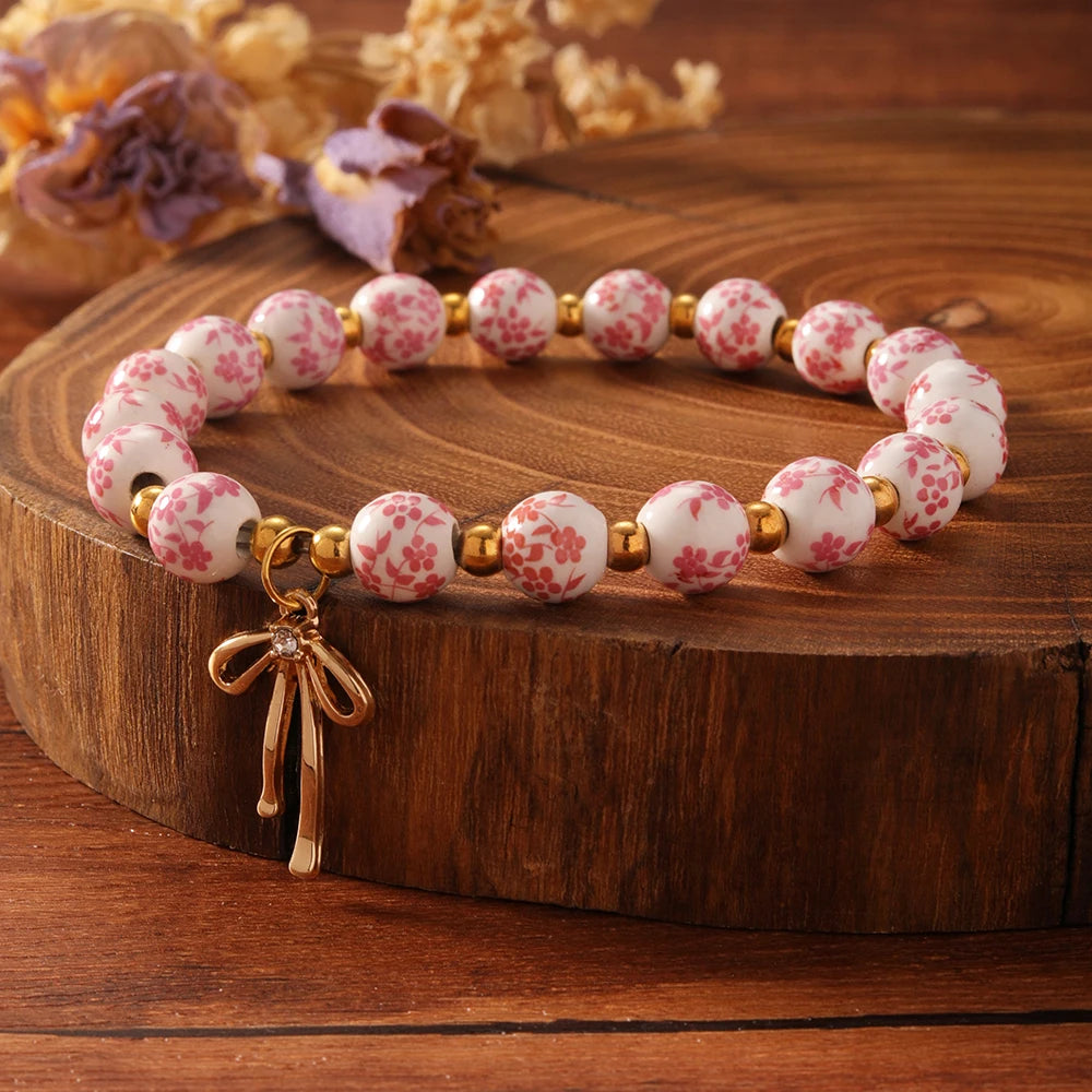 Porcelain Jesus Cross Bracelet