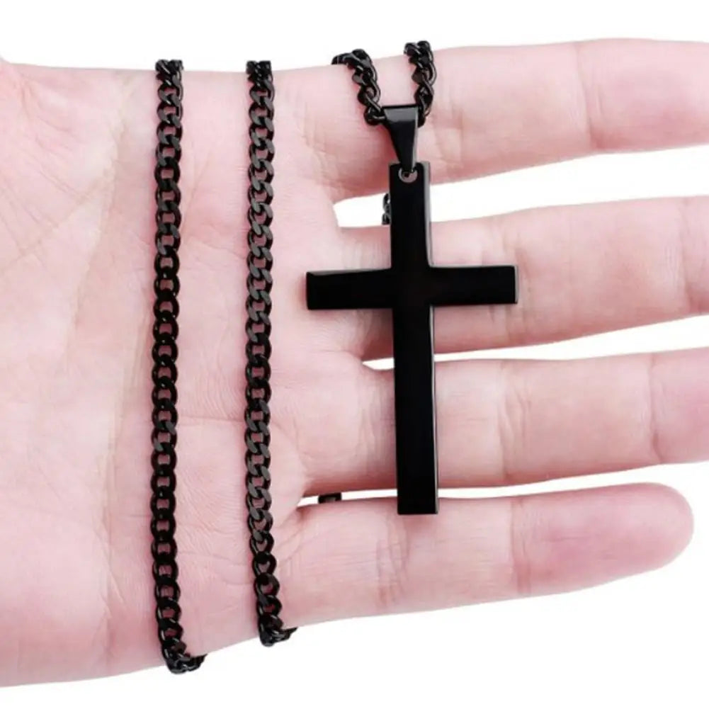 Titanium Single Cross Necklace