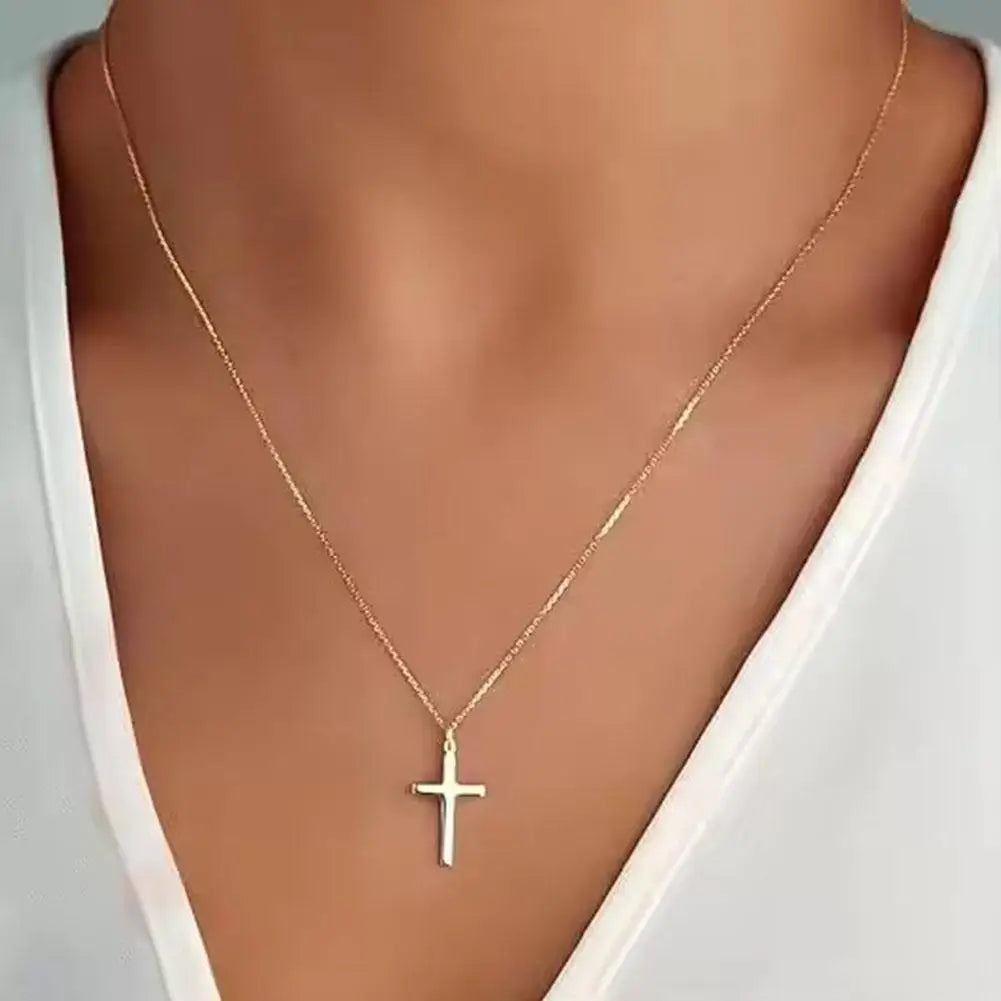 Titanium Single Cross Necklace