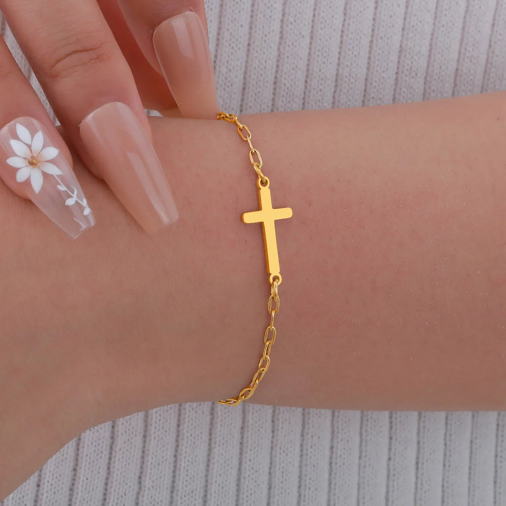 CZ Christian Cross Bracelet
