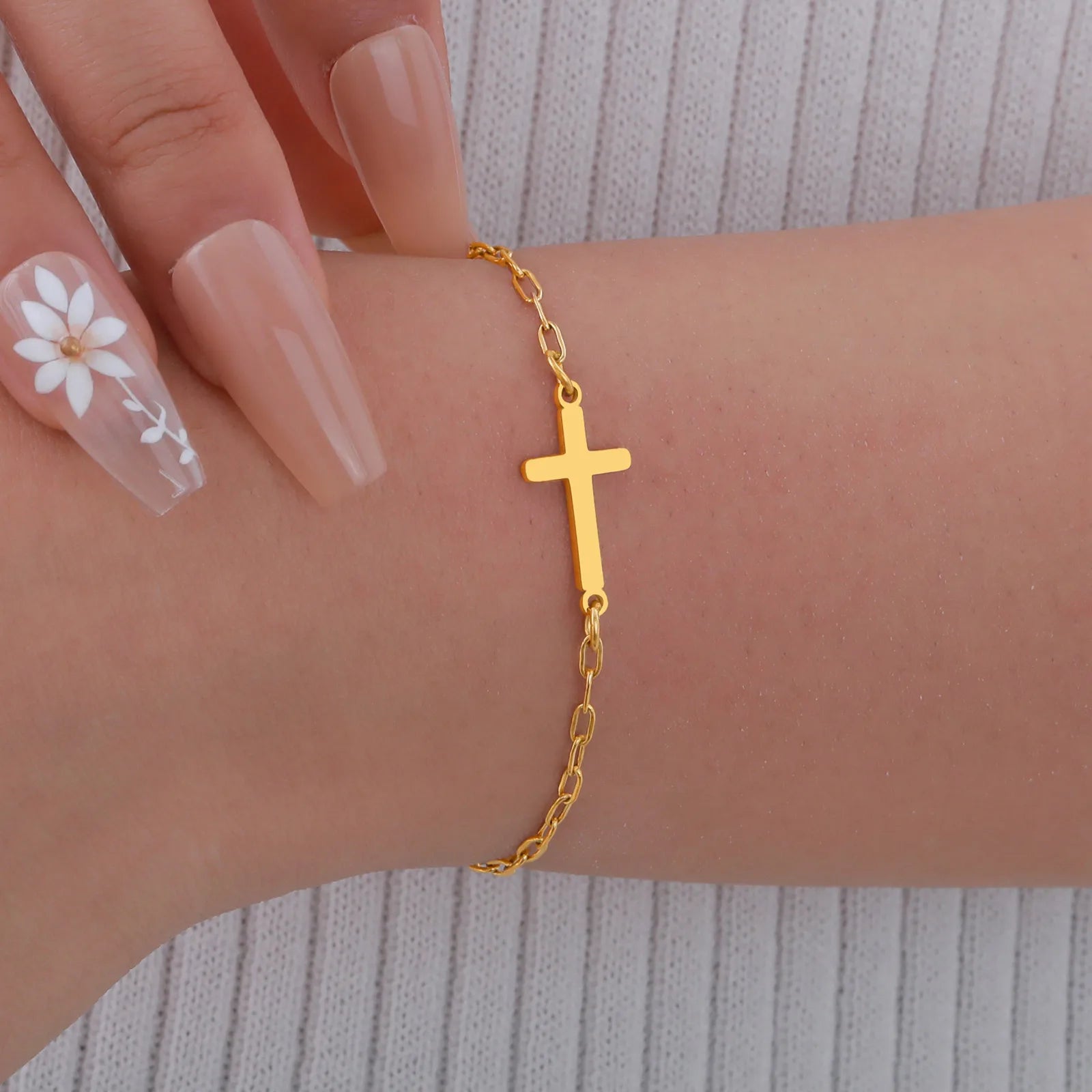 CZ Christian Cross Bracelet