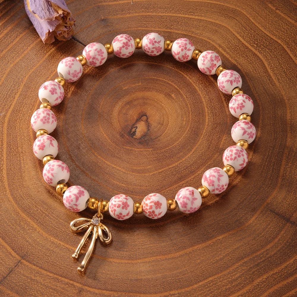 Porcelain Jesus Cross Bracelet