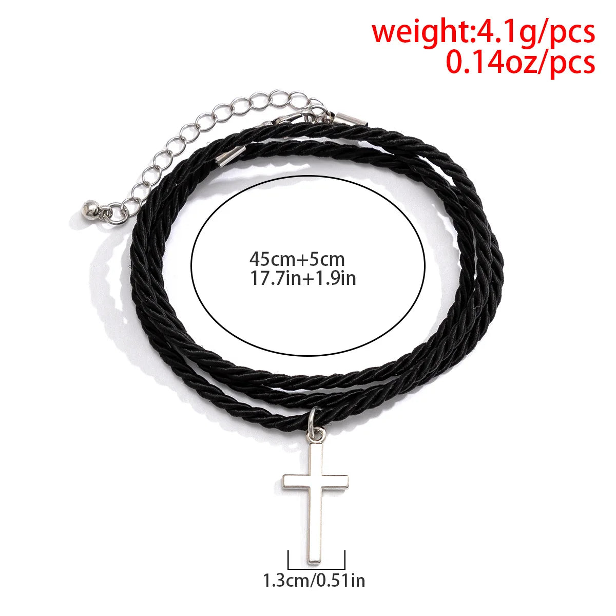 Alloy Cross Rope Bracelet