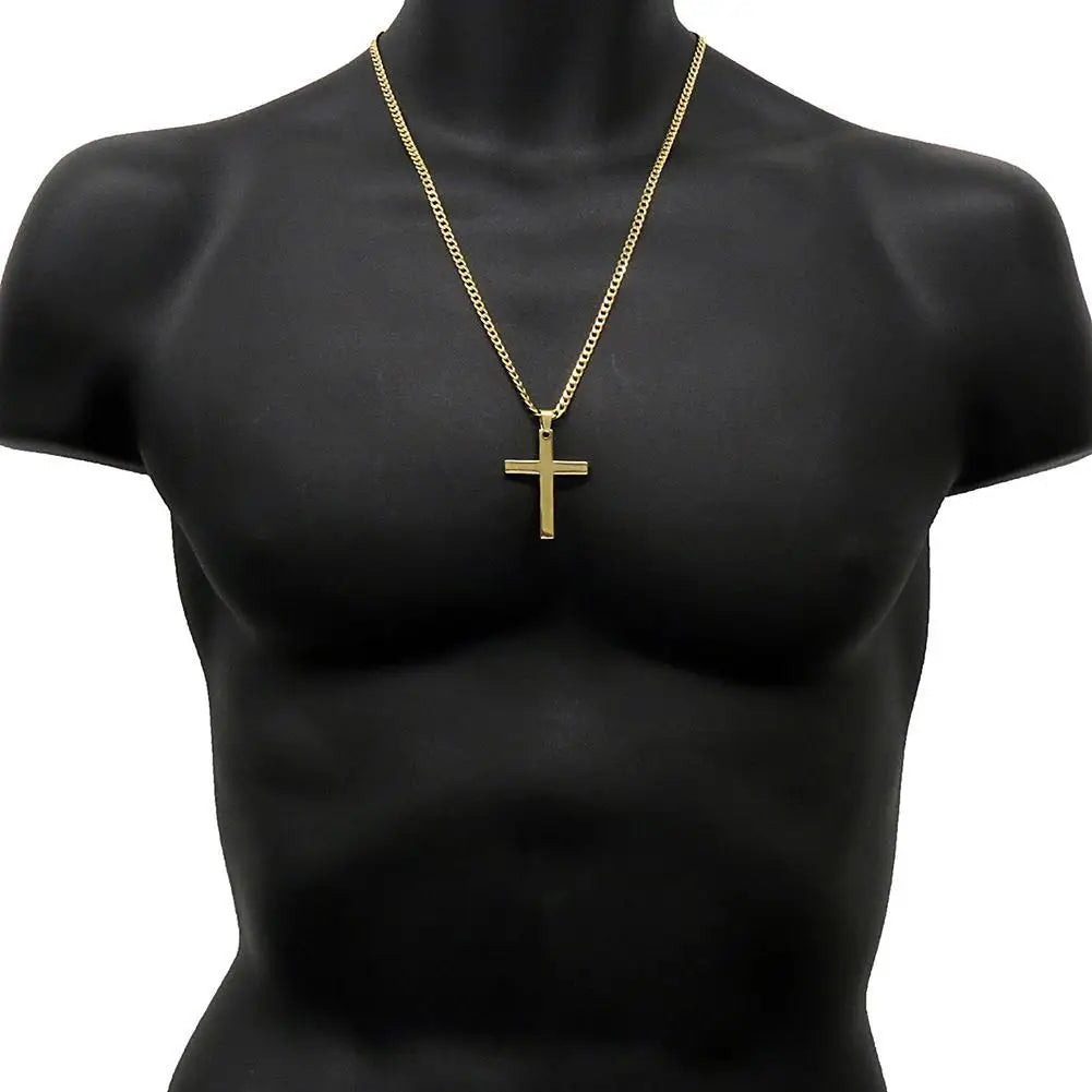 Titanium Single Cross Necklace