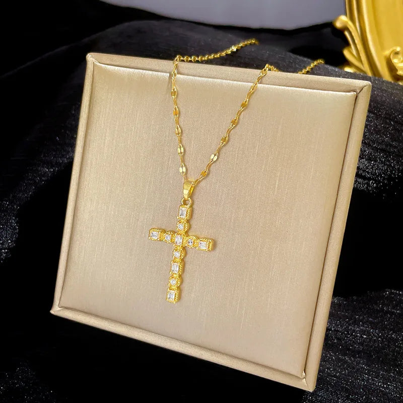 Stainless Steel Cross Pendant Necklace