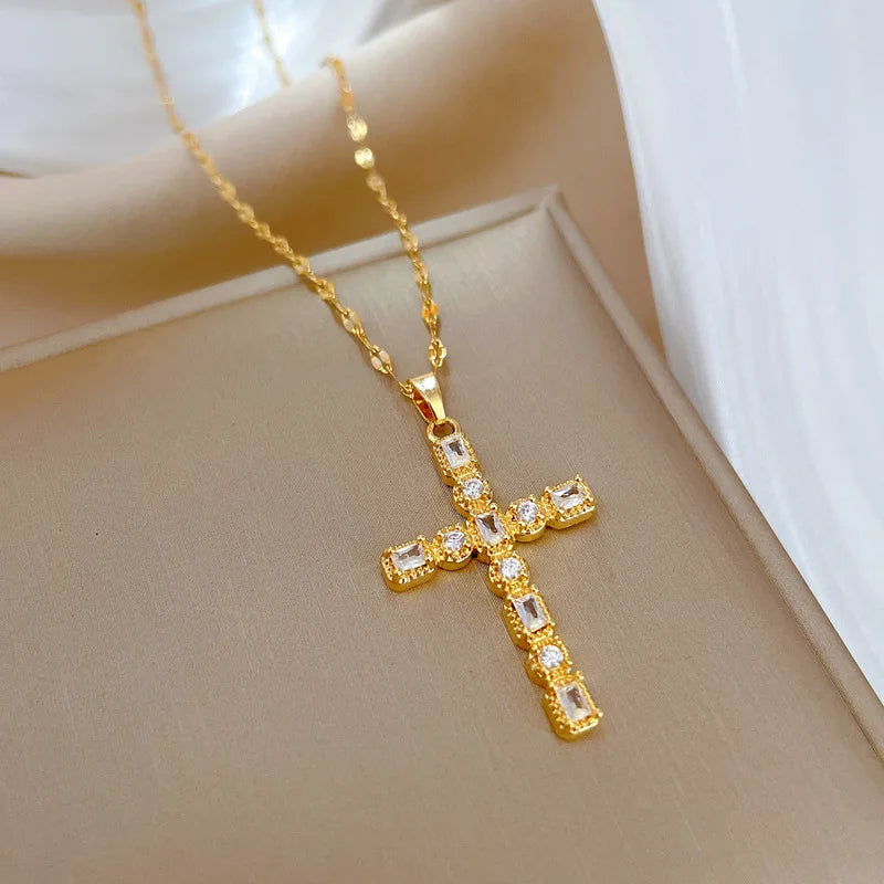 Stainless Steel Cross Pendant Necklace
