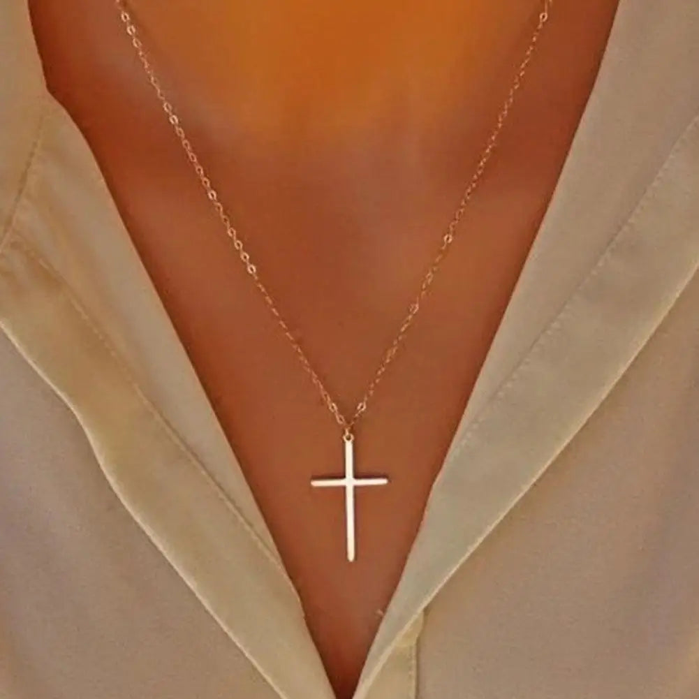 Titanium Single Cross Necklace