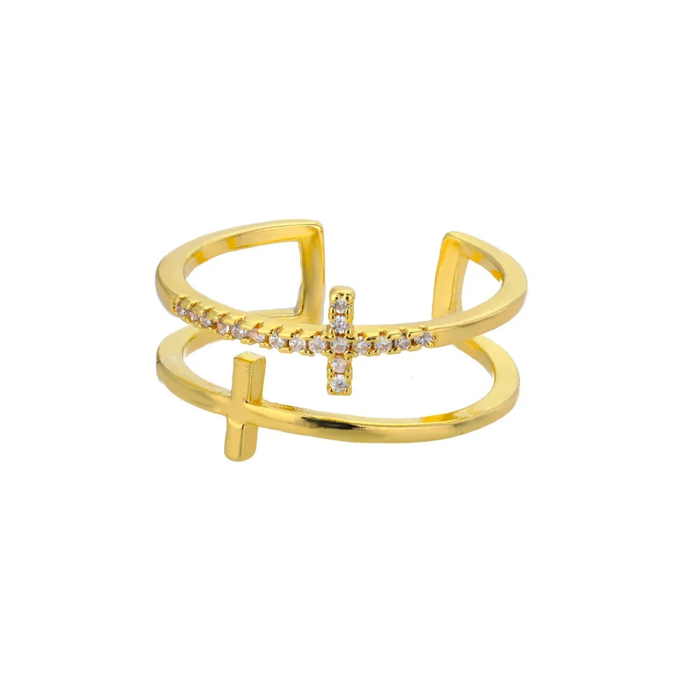Vintage Gold Cross Ring