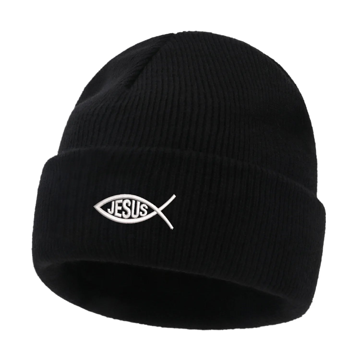 Ichthys Jesus Fish Knit Beanie