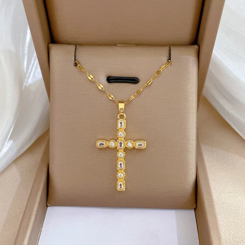 Stainless Steel Cross Pendant Necklace