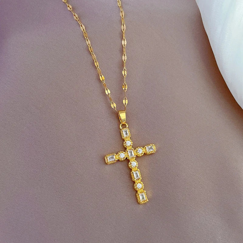 Stainless Steel Cross Pendant Necklace
